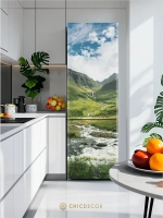 Наклейка интерьерная на холодильник Горная река