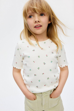 H&M Футболка в рубчик, белый