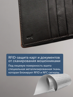B123168R Castanho - Портмоне с RFID защитой MP