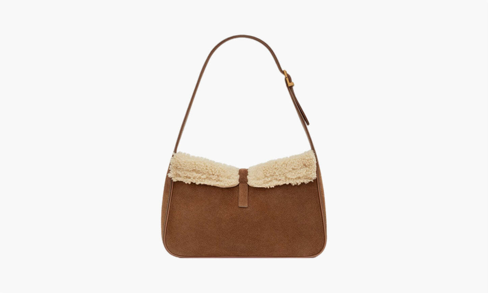 Сумка Saint Laurent Le 5 À 7 Suede Hobo Bag "Dark Cigar/Natural Beige"