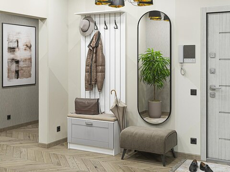 Прихожая Стиль-01 Grey Silk Белый