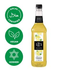 Сироп Лимонный для лимонада 1л бутылка прозрачный пластик 1883 Maison Routin NEW