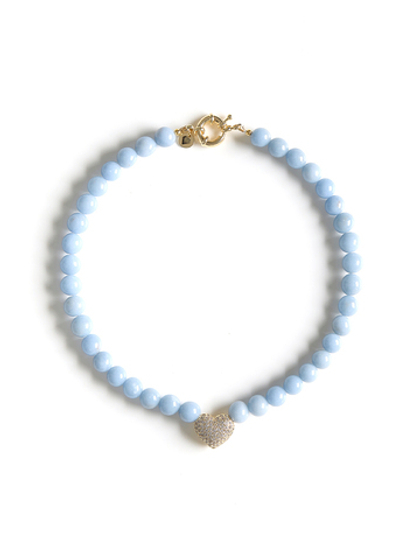 Колье "Autumn Heart Blue" Gold