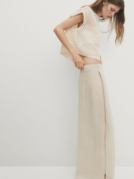 Massimo Dutti Топ-накидка, кремовый