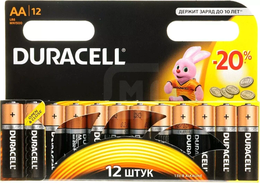 Батарейка AA/LR6 щелочная Duracell Basic