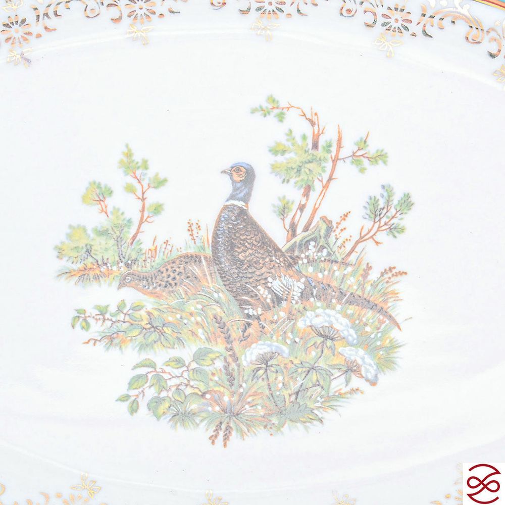 Блюдо овальное Repast Охота зеленая Мария-тереза 33 см