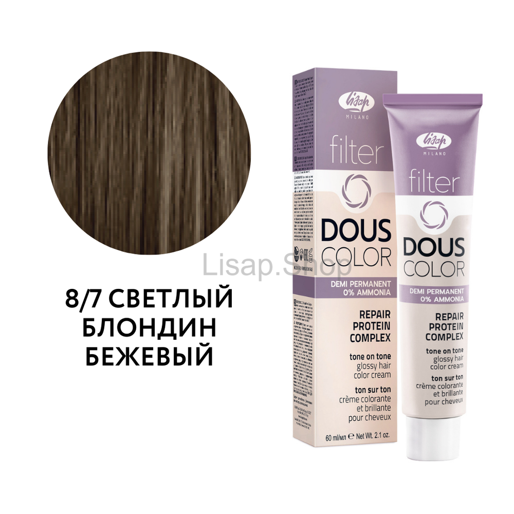 Полуперманентный безаммиачный крем-краситель тон-в-тон "Filter Dous Сolor" (60мл)