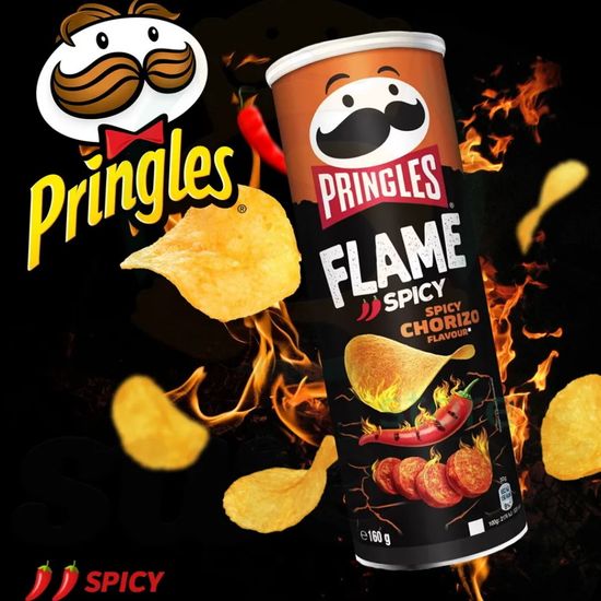 Чипсы Pringles Flame Spicy Chorizo со вкусом острой чоризо, 160 г (Германия)