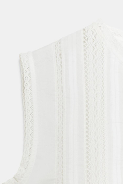 ZARA БЛУЗА С ВЫШИВКОЙ В РОМАНТИЧЕСКОМ СТИЛЕ — ZW COLLECTION, БЕЛЫЙ