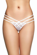 Стринги с геометрическим узором белые M/L