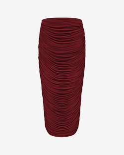 Юбка миди из трикотажа со сборкой