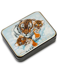 Народные промыслы ШК-55/118 Шкатулка «Тигры» исп. Лидяева