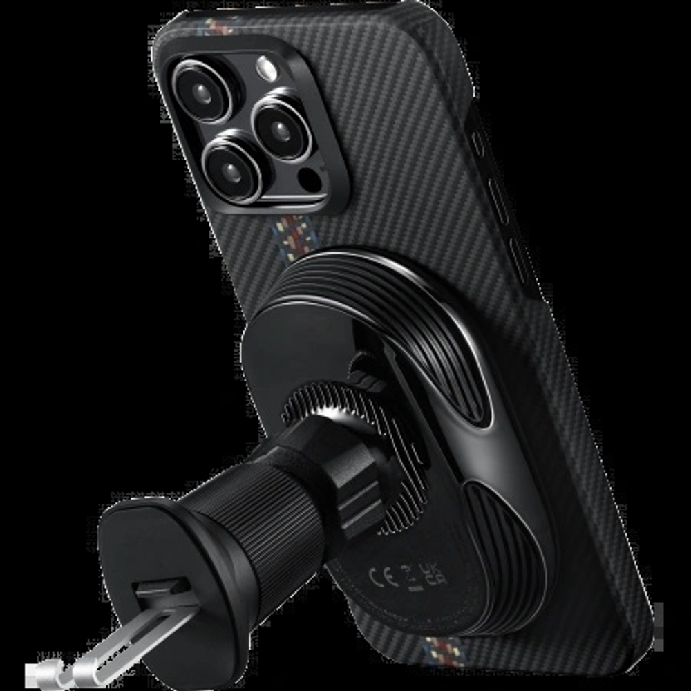 Автомобильный держатель Pitaka MagEZ Car Mount Pro 2 Qi2, Чёрный (CM2402N)