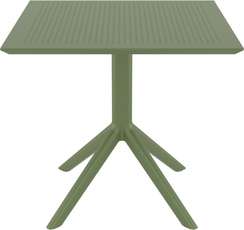 Стол пластиковый Sky 80х80 см, оливковый