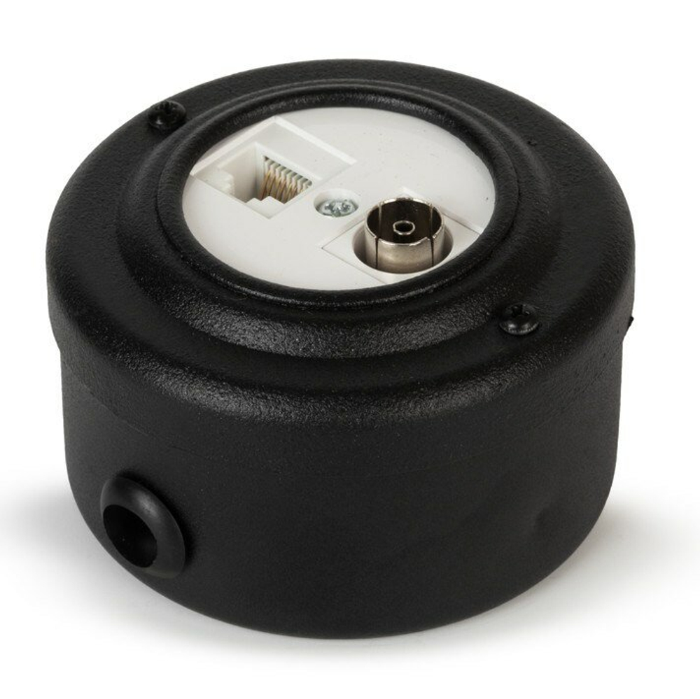 Розетка информационная RJ45+TV (CAT.5E), Black matt, белая вставка, VINTAGE-BRASS 40401-5