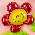 Шар (15"/38 см) Мини-фигура, Солнечная улыбка, Красный   1 шт.