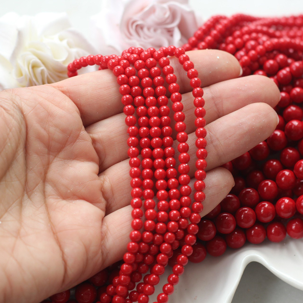 м4-км "Майорка" шар гладкий 4мм, красный металлик, 37см