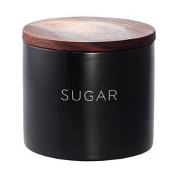 Банка керамическая для хранения сахара, 400 мл, черная