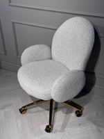 Кресло офисное Ist Casa Клауд PRO, белый крем, золото