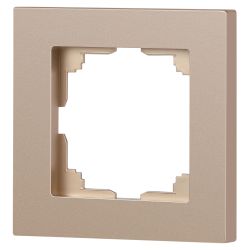 Рамка для розеток и выключателей Intro Accent 6-501-04 на 1 пост, СУ, шампань