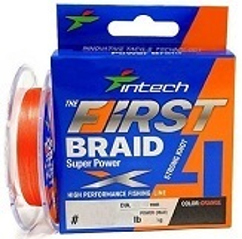 Шнур Intech First Braid X4 150м 0.165мм 6.81кг Orange 265686