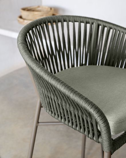 Стул Yanet из зеленой веревки, высота 65 см Испания La Forma