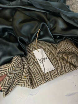 Пальтовая шерсть "елочка" с цветными мушками (Fendi, Серо-бежевая елочка/разноцветные мушки, 133, 490 гр/м2, 100%шерсть)