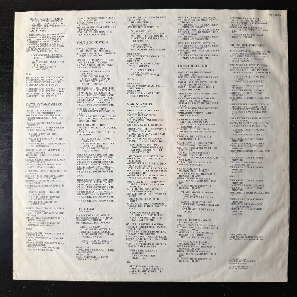 Skid Row ‎– Skid Row 9 (Германия 1989г.)