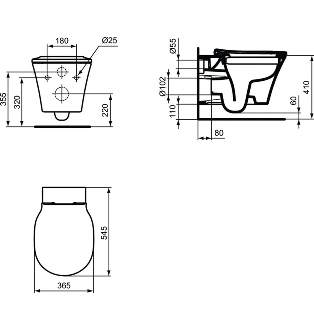 Промо-комплект Ideal standard ProSys Connect Air Rimless