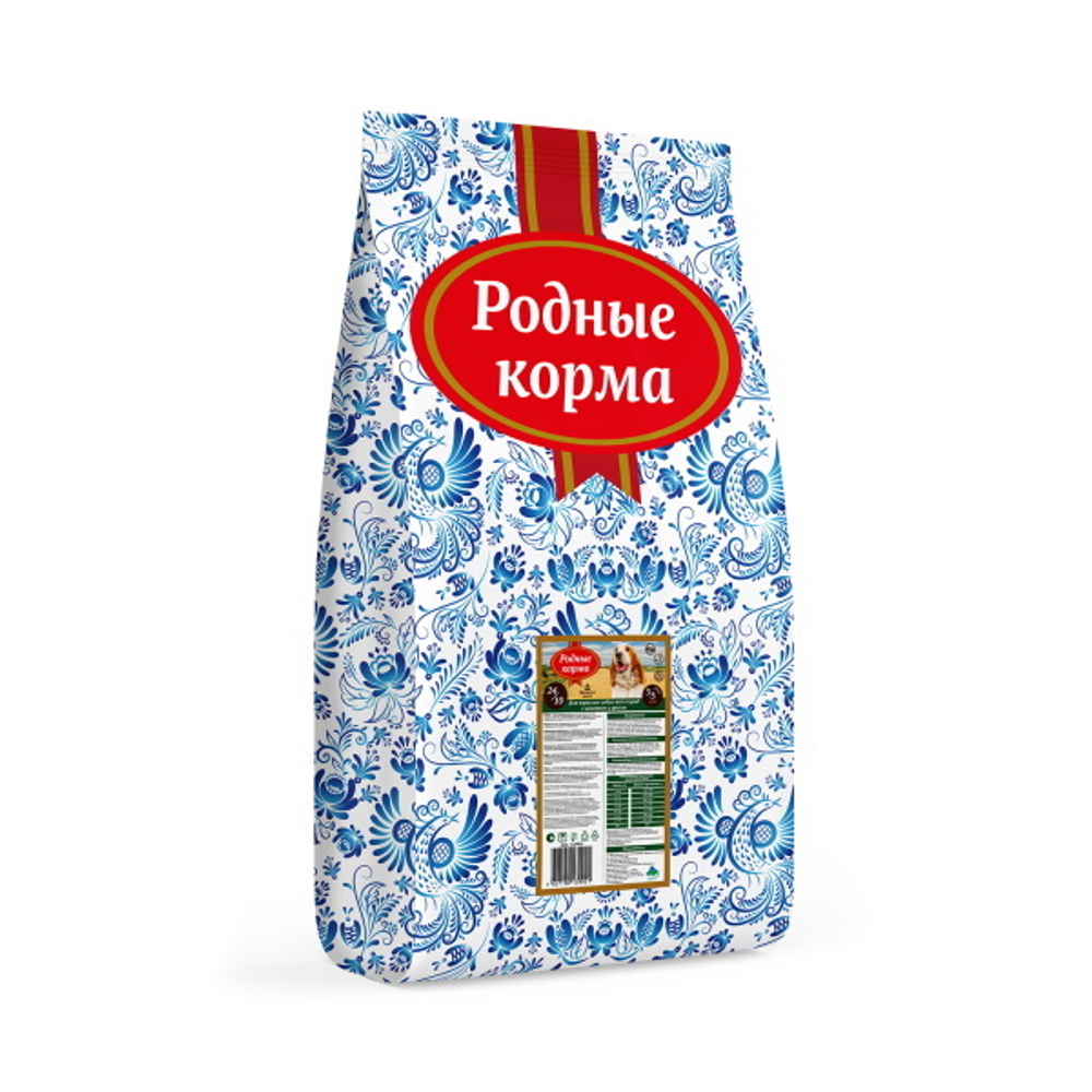 Сухой корм РОДНЫЕ КОРМА для взрослых собак ягненок с рисом 24/10 10 кг