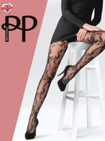 Женские колготы с цветочным рисунком (Размер: S-M-L) (Цвет: черный)