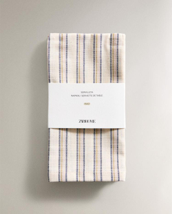 ZARA HOME НАБОР САЛФЕТОК В ПОЛОСКУ (2 ШТ.), СИНИЙ