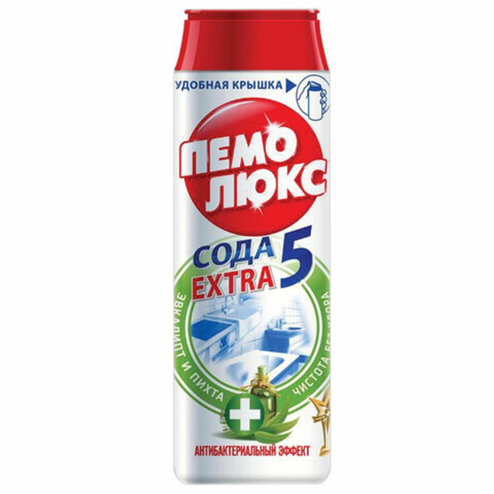 Чистящее средство, 480 г, ПЕМОЛЮКС Сода-5, "Антибактериальный", порошок, 2415895