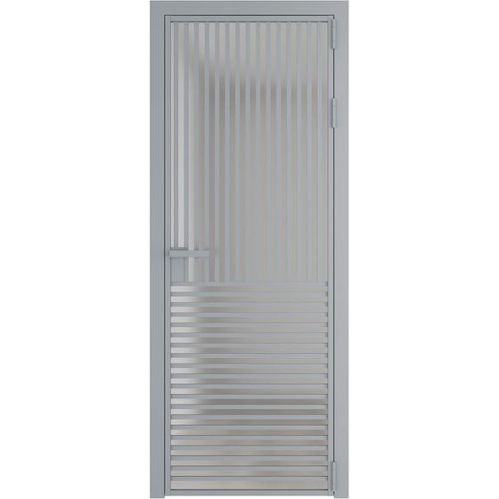 Алюминиевая дверь 17AG серебро стекло матовое