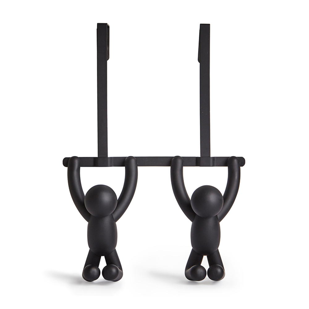 Вешалка надверная Buddy, 21,6 см, черная, 2 крючка