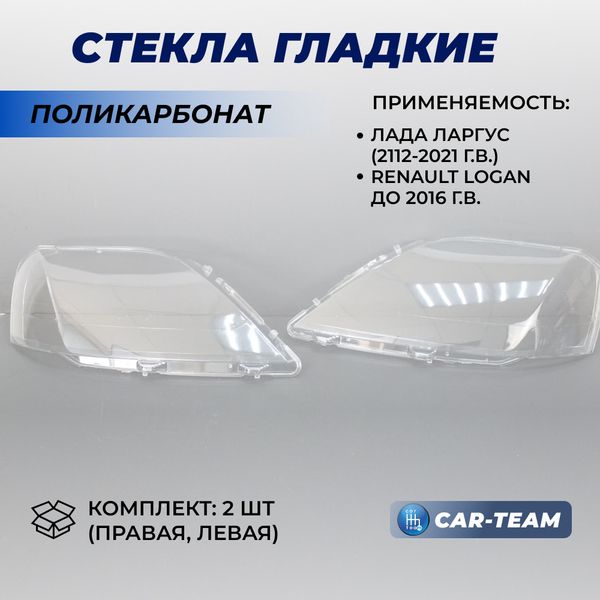 Стекла фар (поликарбонат) Лада Ларгус (лев., прав.)
