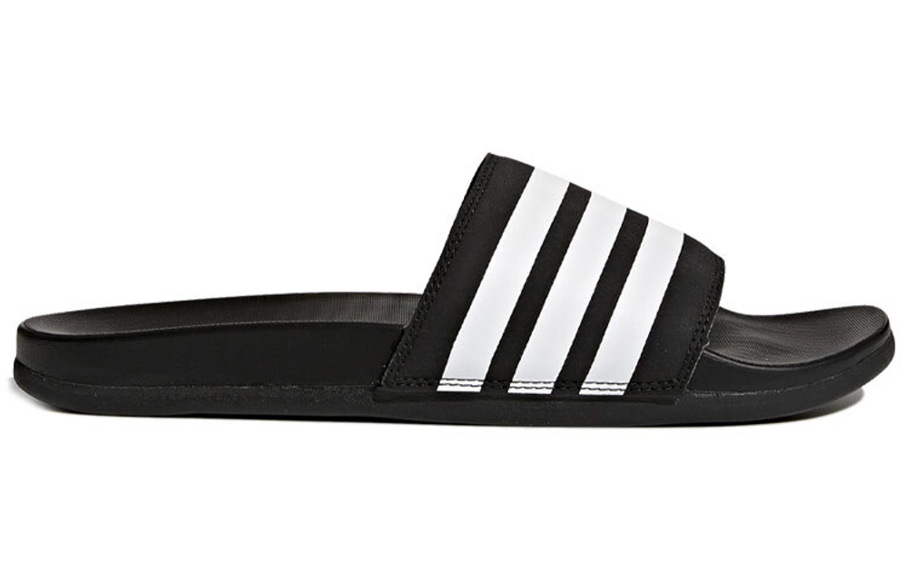 Adidas Adilette thick-soled outer wear one-piece rubber-soled slippers for men and women in the same style black and white