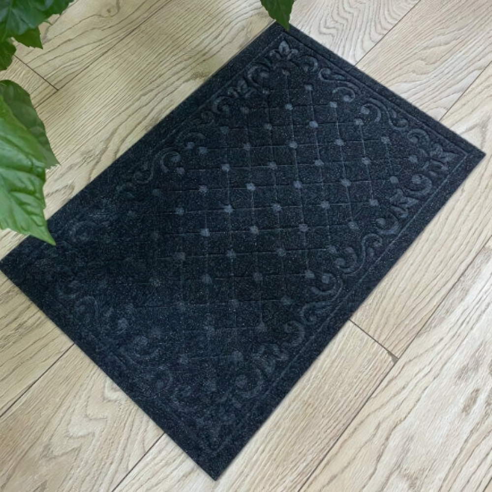 Коврик придверный влаговпитывающий "РОМБЫ" 60*90 см. серый