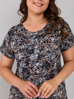 Платье П-032/черный-бежабстракция