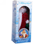 Дед Мороз музыкальный 39см красный со свечой и мешком