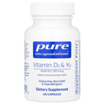 Pure Encapsulations, Витамины D3 и K2, 120 капсул