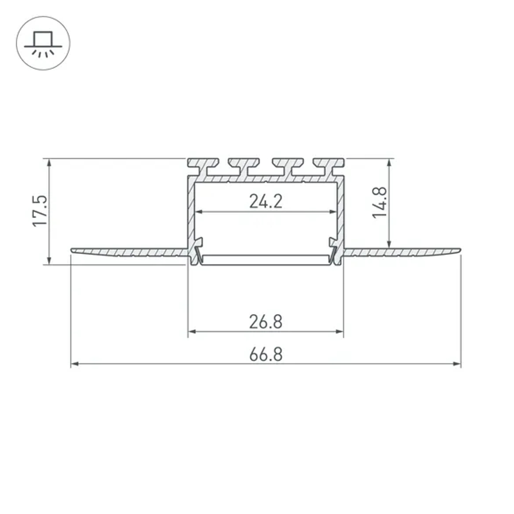 Профиль PLS-F-HIDE-2000 (Arlight, Алюминий) 023962
