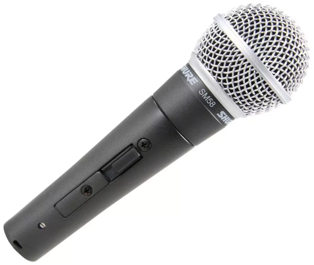 SHURE SM58S динамический кардиоидный вокальный микрофон (с выключателем), без шнура.
