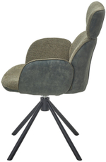 Стул М-City DISAUR Варди (Vardy) поворотный на 360 градусов, Зеленый, ткань, 7525-156 Зеленый, Велюр, Черный