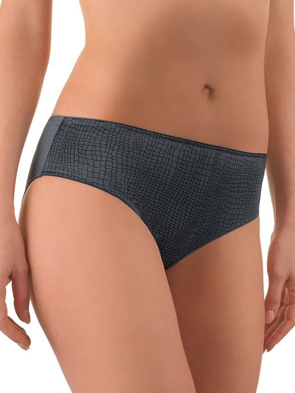 Серые трусы-слипы со змеиным принтом (Размер: 44) (Цвет: серый)