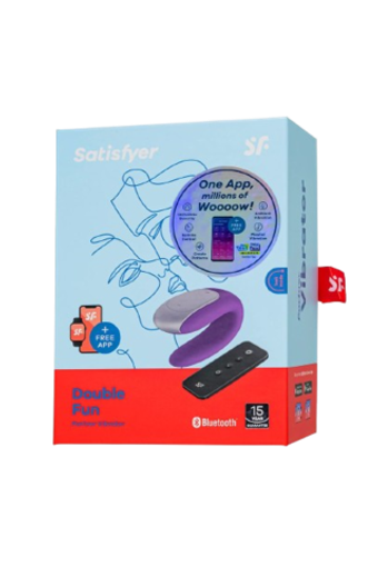 Парный вибратор Satisfyer Double Fun (пульт ДУ + приложение на смартфон)