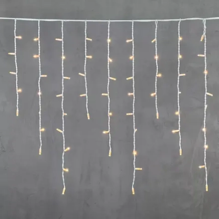 Светодиодная бахрома с колпачком 3,2*0,9 м., 168 экстра теплых белых LED ламп, каучуковый белый провод, LTC (LL168-8-2EWW)