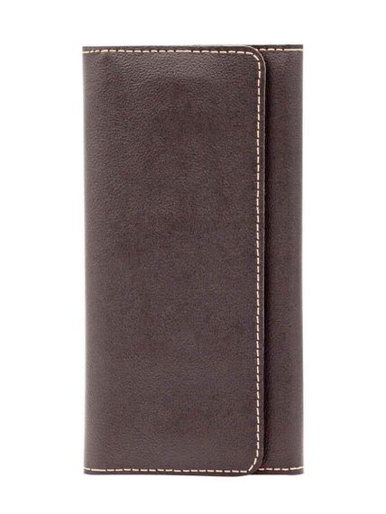 Фото функционального кошелька Классический из темно-коричневой кожи, вид фасад.
