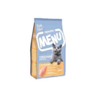 Сухой корм для взрослых стерилизованных кошек и котов AlphaPet Menu с домашней птицей, 10 кг