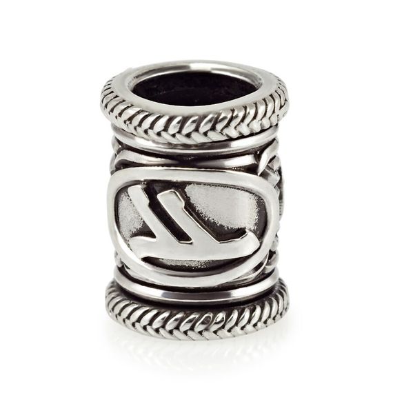 Шарм «Руна Феху» из серебра, вид спереди